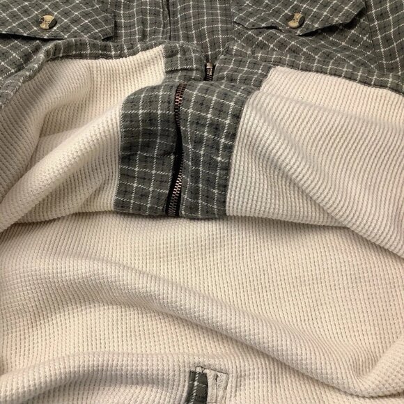 Y.U.M.A. Men’s Plaid Green Flannel Shirt Full Zip Thermal Lined Size XL - Picture 11 of 11